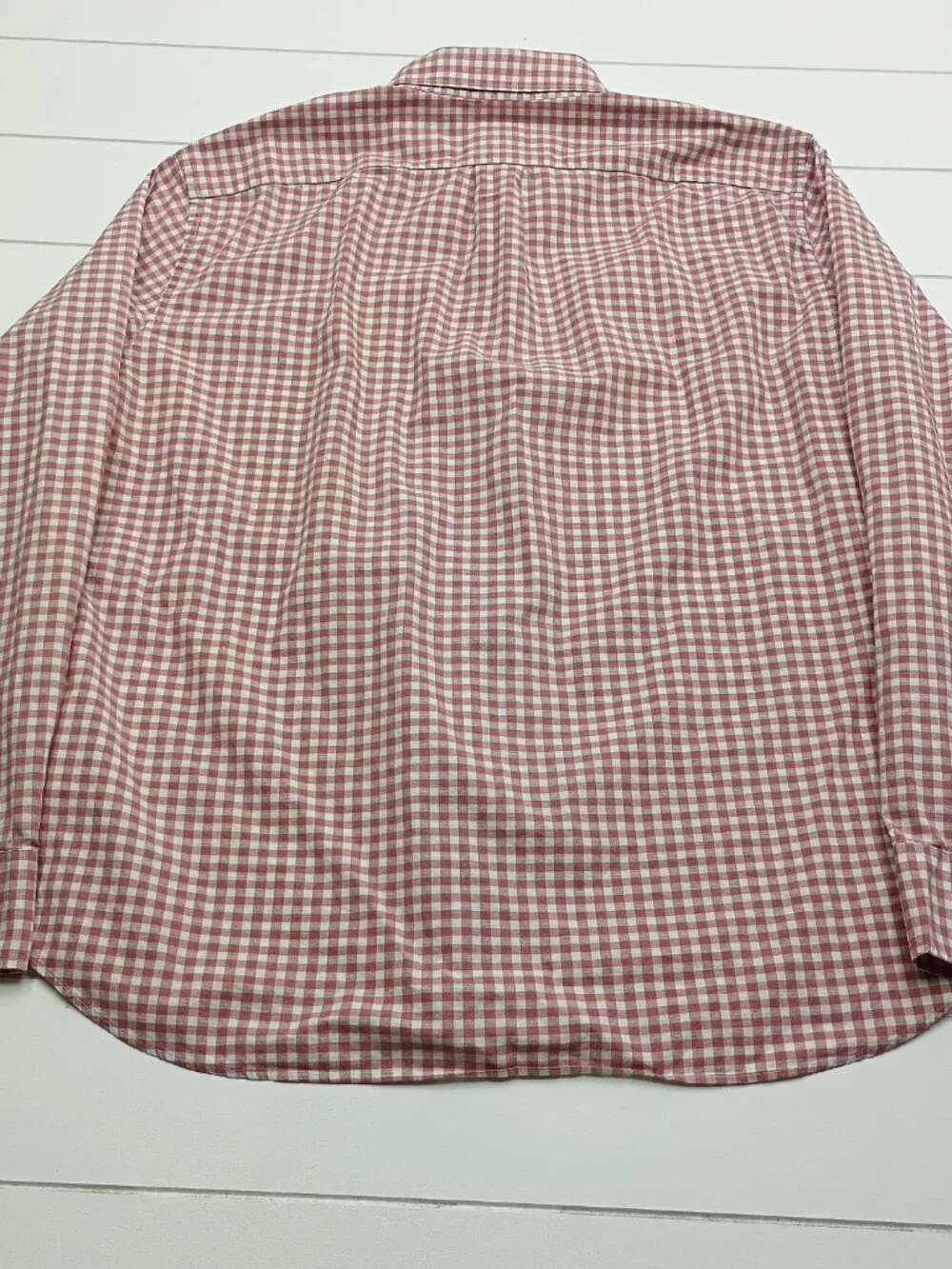 J.Crew Secret Wash Oxford Shirt XL Pink Gingham Organic Cotton Stretch Classic